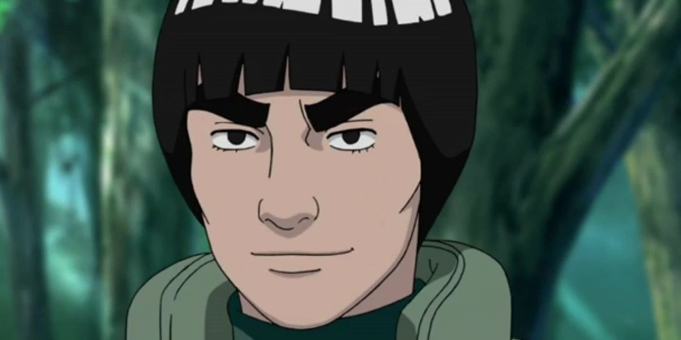 Might Guy in a forest in Naruto.Shippuden