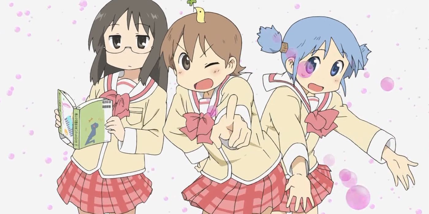 Nichijou cover art of three main characters