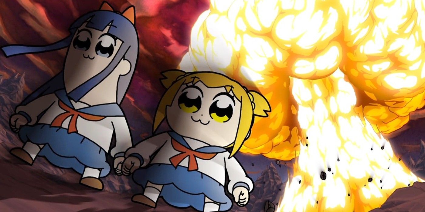 Popuku and Pipimi blow up the world in Pop Team Epic.