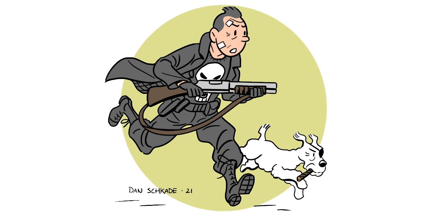 Punisher/Tintin Mashup