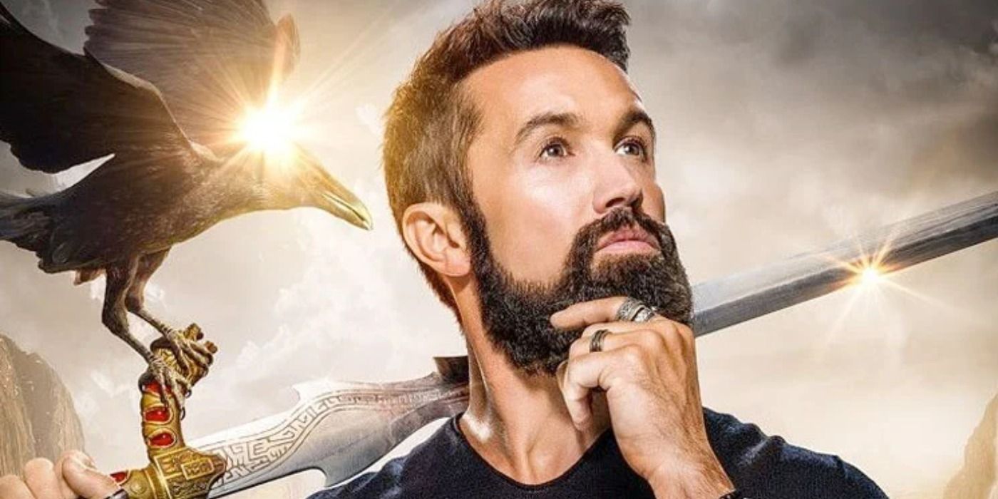 Rob McElhenney looking majestic in a promo poster for Mythic Quest.