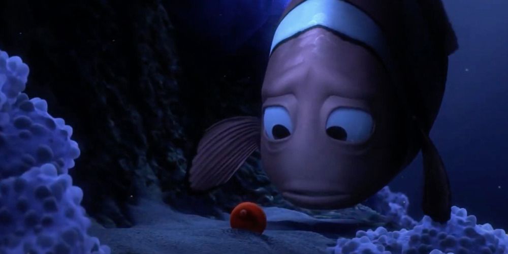 Marlin looking at Nemo's egg in Finding Nemo