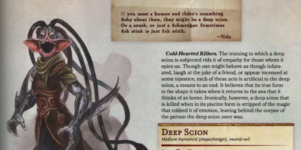 The Deep Scion Monster Manual entry in DnD.