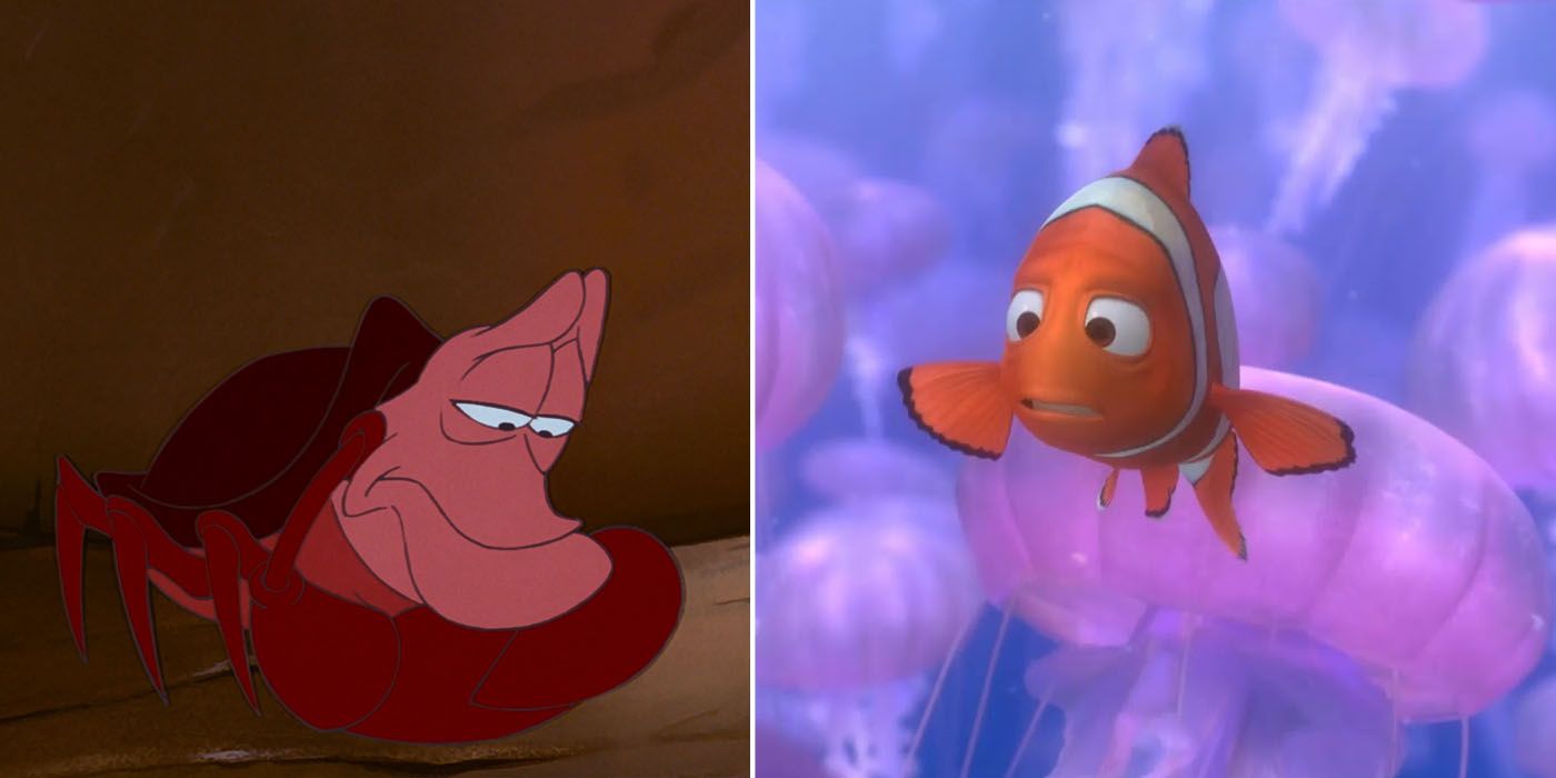 Sebastian In The Little Mermaid And Marlin In Finding Nemo