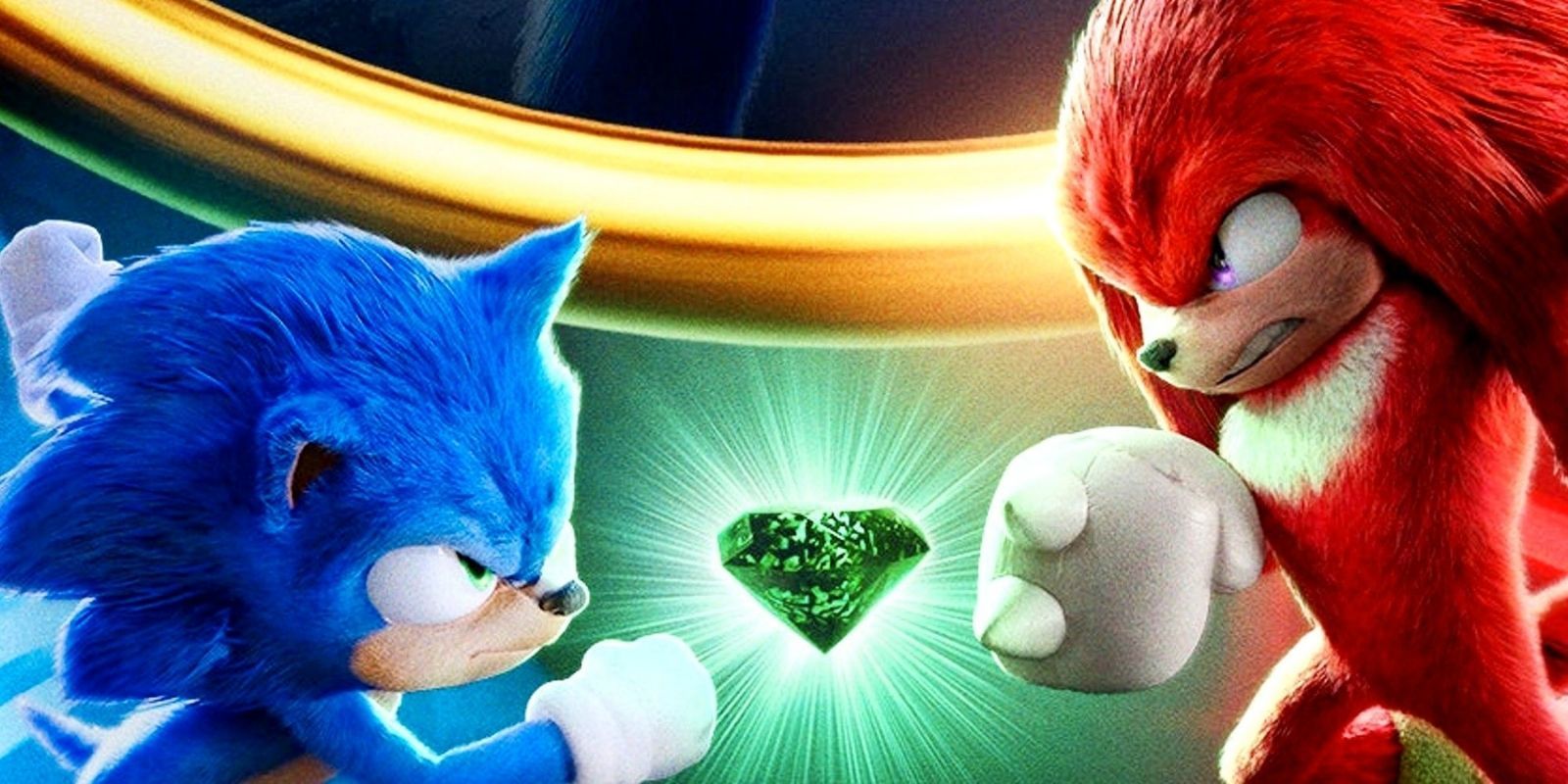 Sonic clashes with Knuckles in Sonic the Hedgehog 2