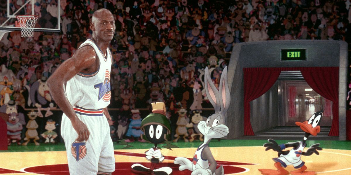 Michael Jordan during basketball game in Space Jam
