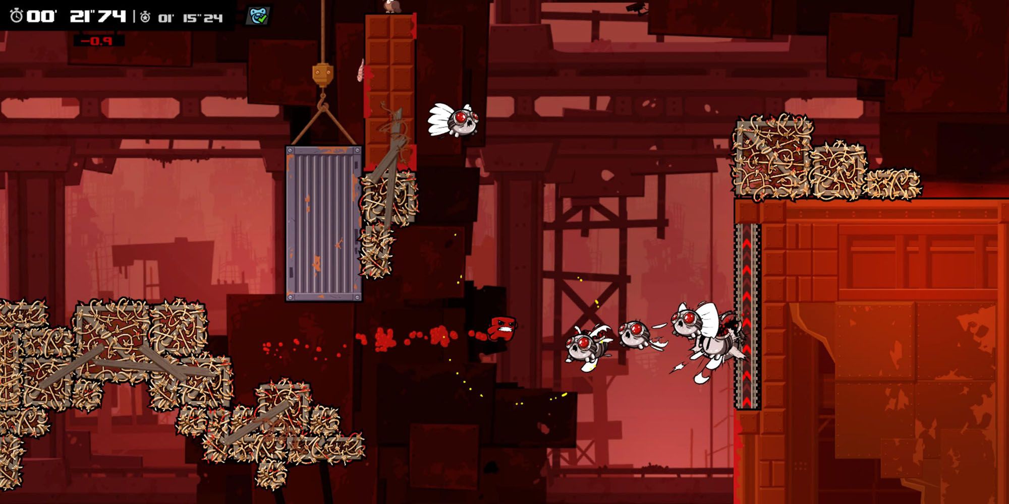Encountering trouble in Super Meat Boy Forever