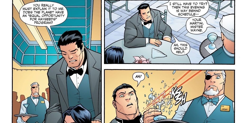 Superman Saves Bruce Wayne From Deathstroke