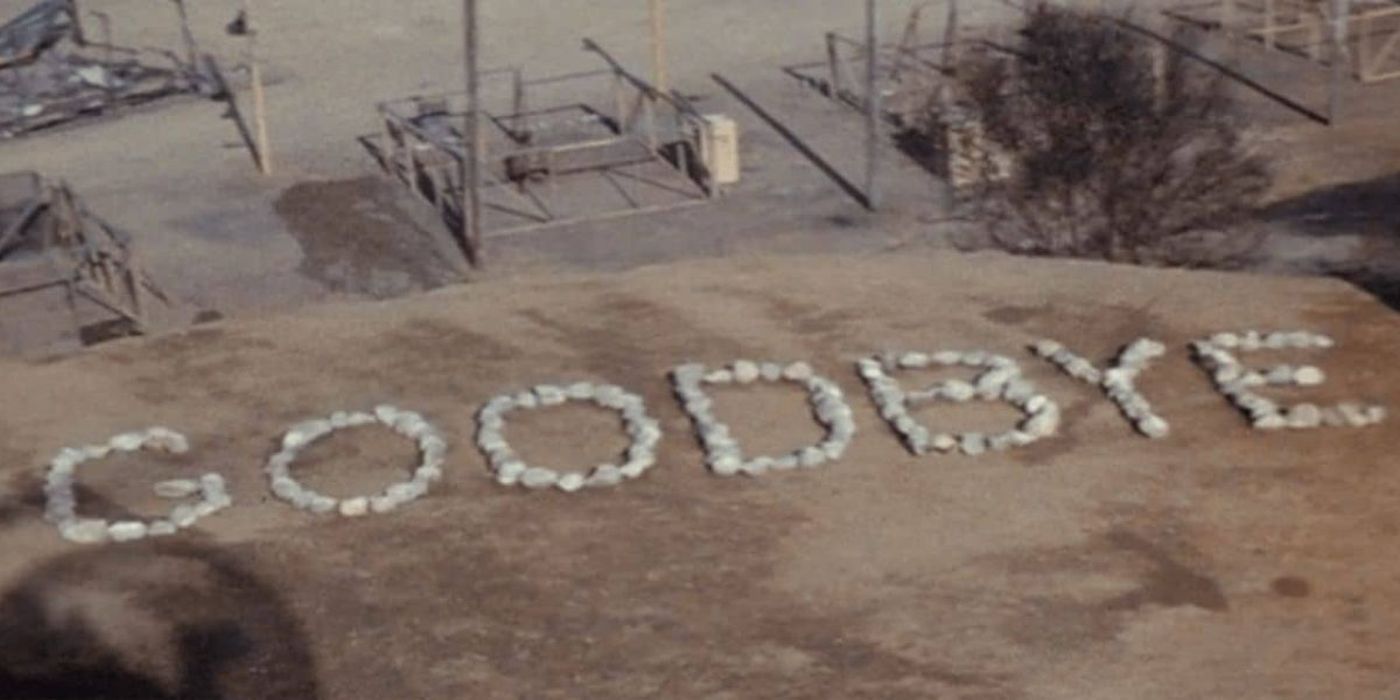 The rocks reading 'Goodbye' in the finale of M*A*S*H