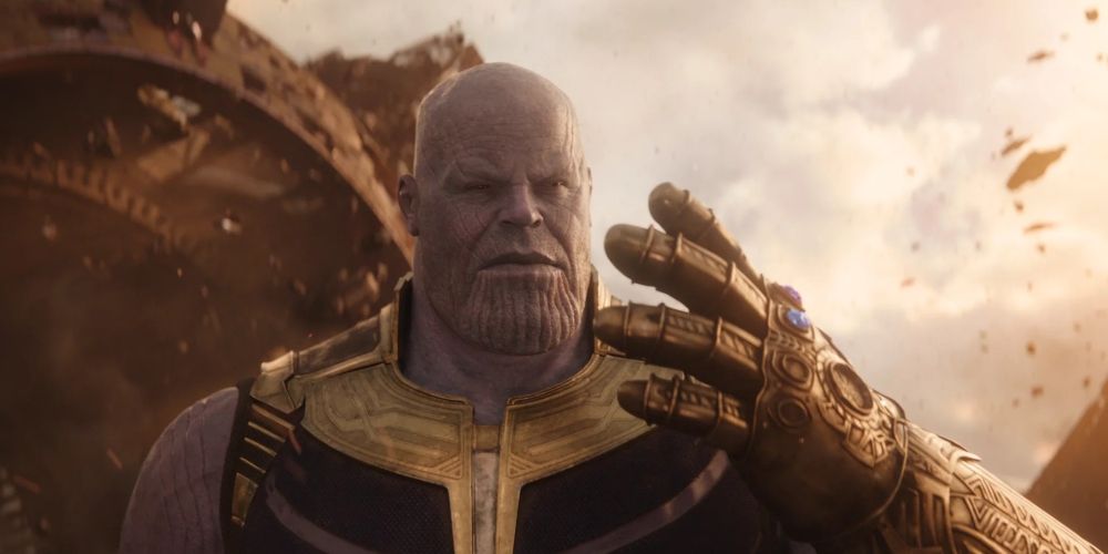 Thanos with the Infinity Gauntlet on Titan in Avengers: Infinity War
