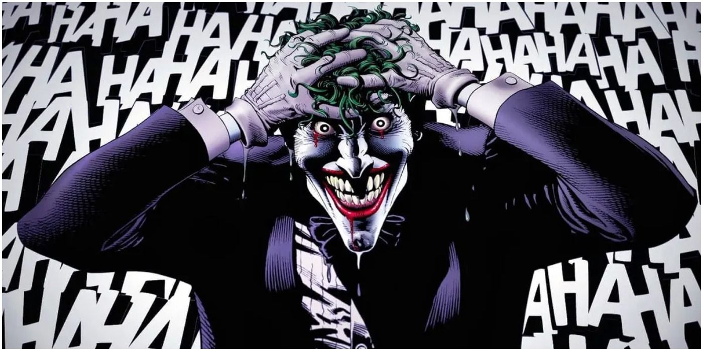 The Joker surrounded by his own laughter in DC Comics