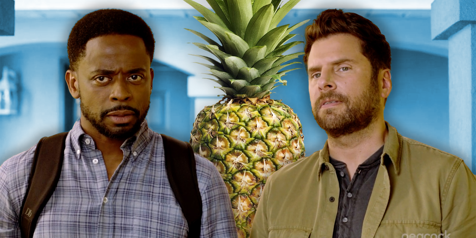 Shawn and Gus with a Pineapple.