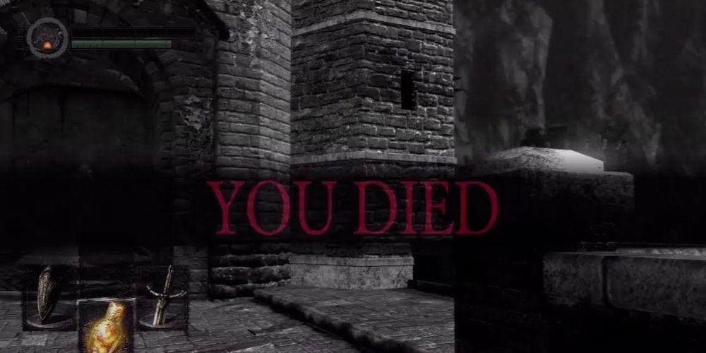 The notorious 'You Died' screen from Dark Souls