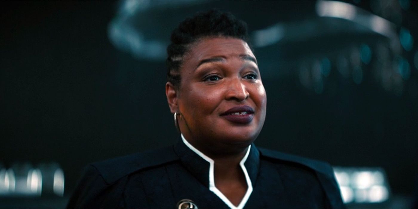 Stacey Abrams as President of United Earth in the Star Trek: Discovery Season 4 finale