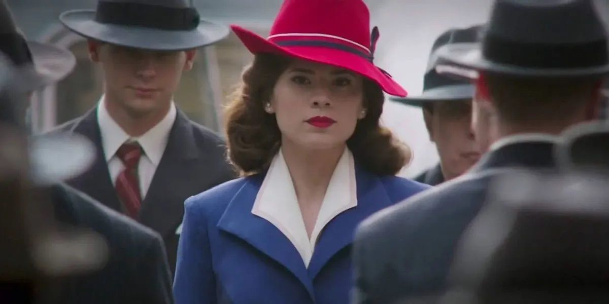 Marvel's Agent Peggy Carter in her iconic red hat and suit.