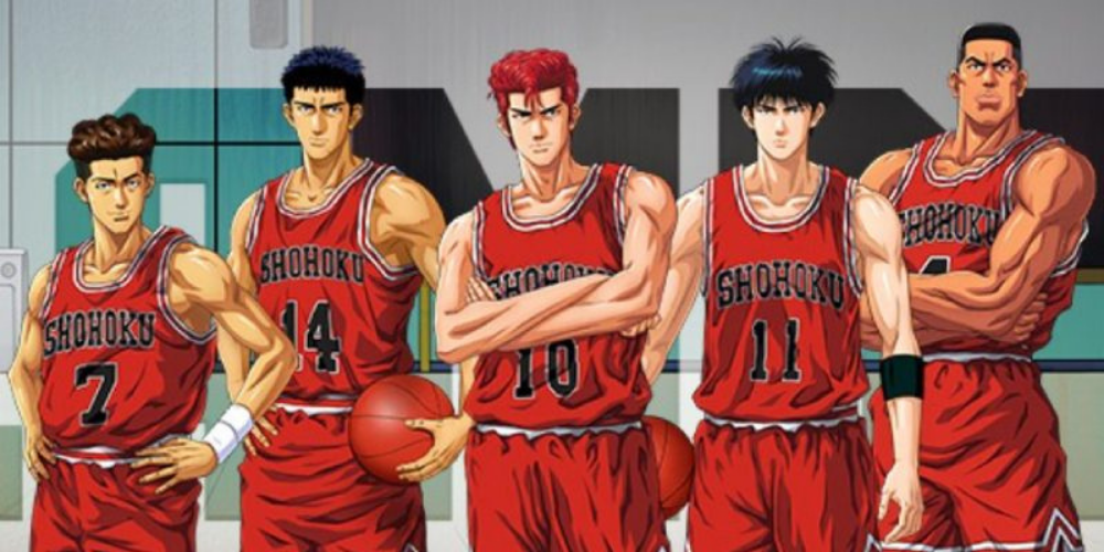 Shohuku Basketball Team group shot from Slam Dunk