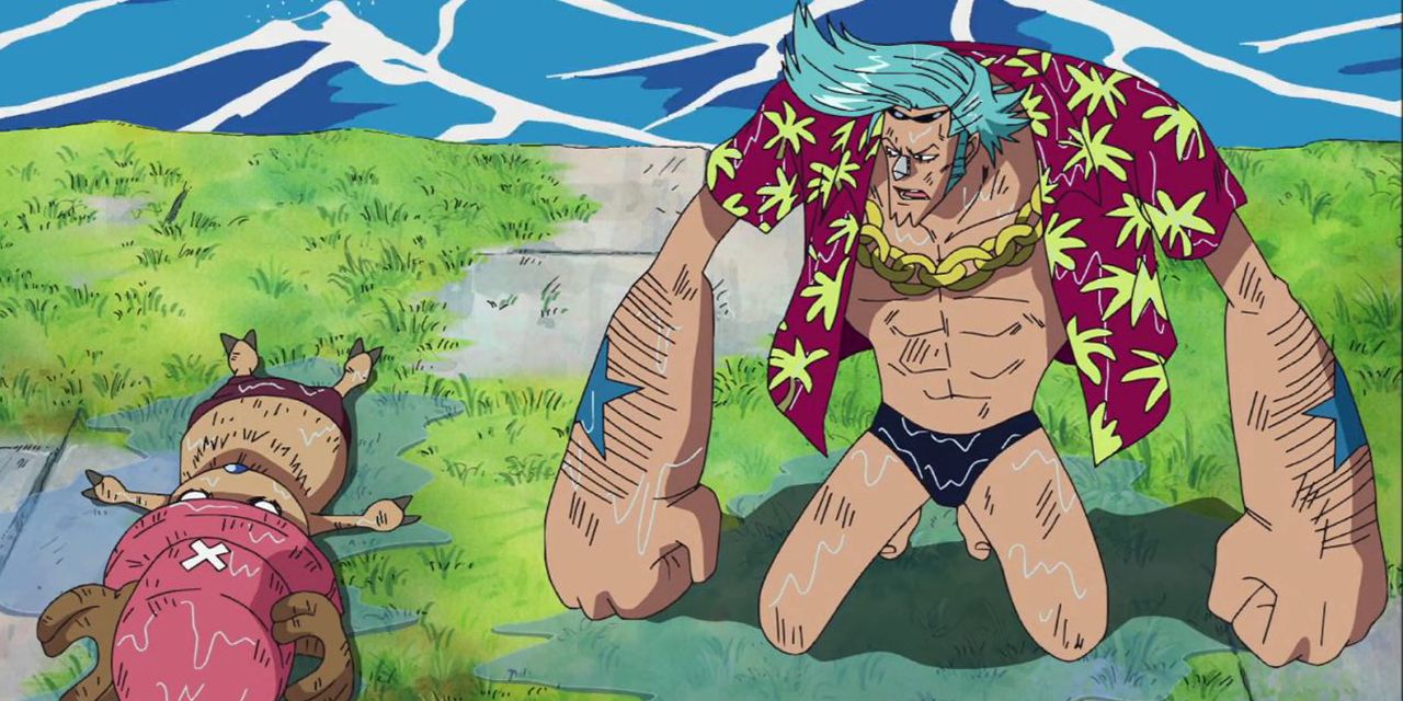 Franky saves Chopper in One Piece's Enies Lobby