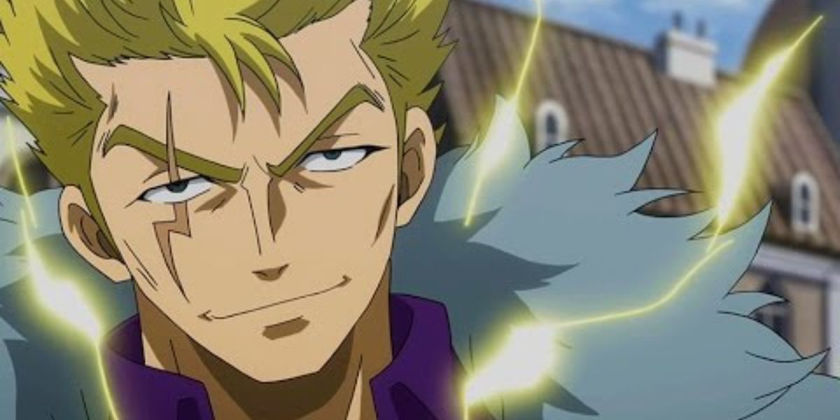 Laxus Dreyar from Fairy Tail, surrounded with lightning