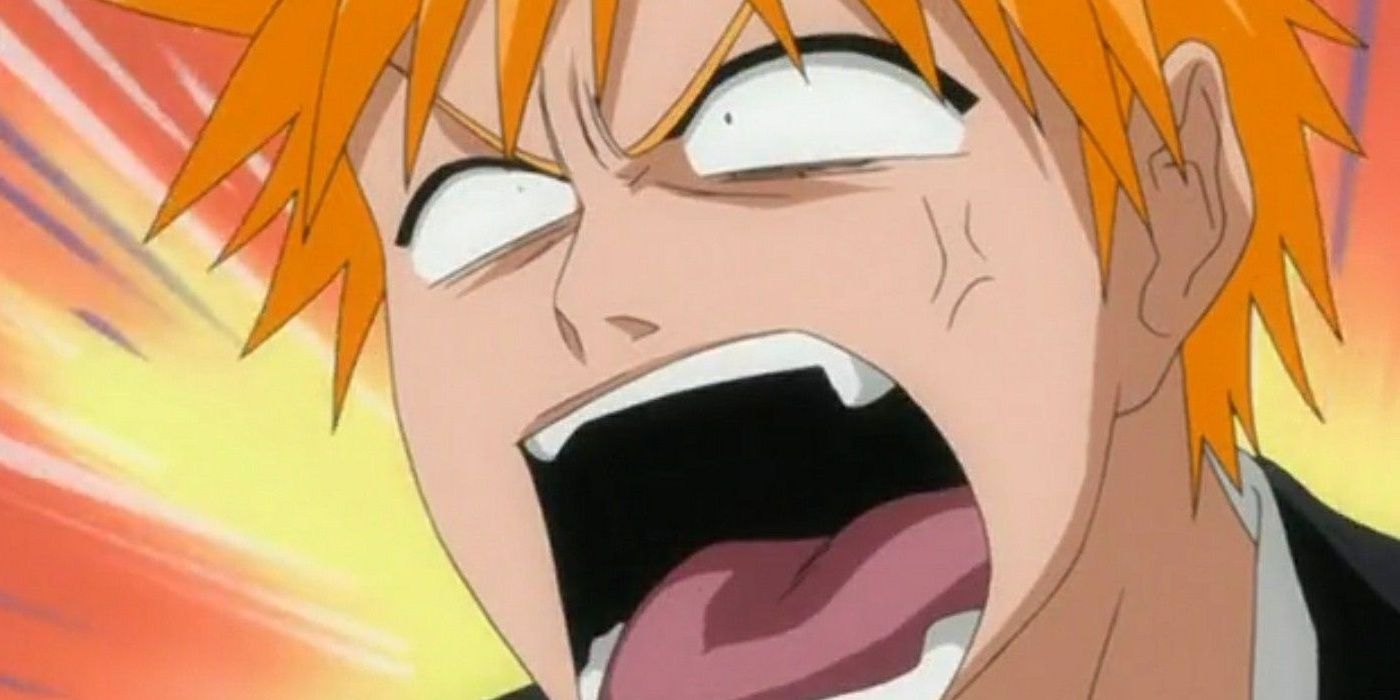 Ichigo yelling in Bleach.