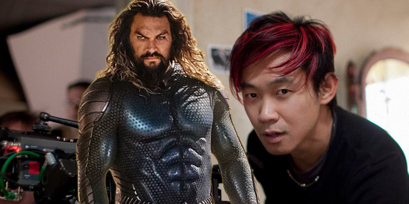 aquaman in his black suit and james wan