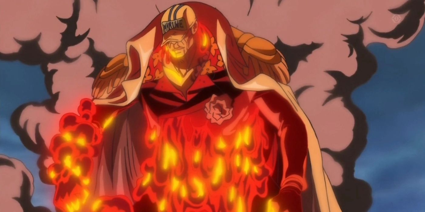 Akainu from One Piece using the The Mag-Mag Fruit.