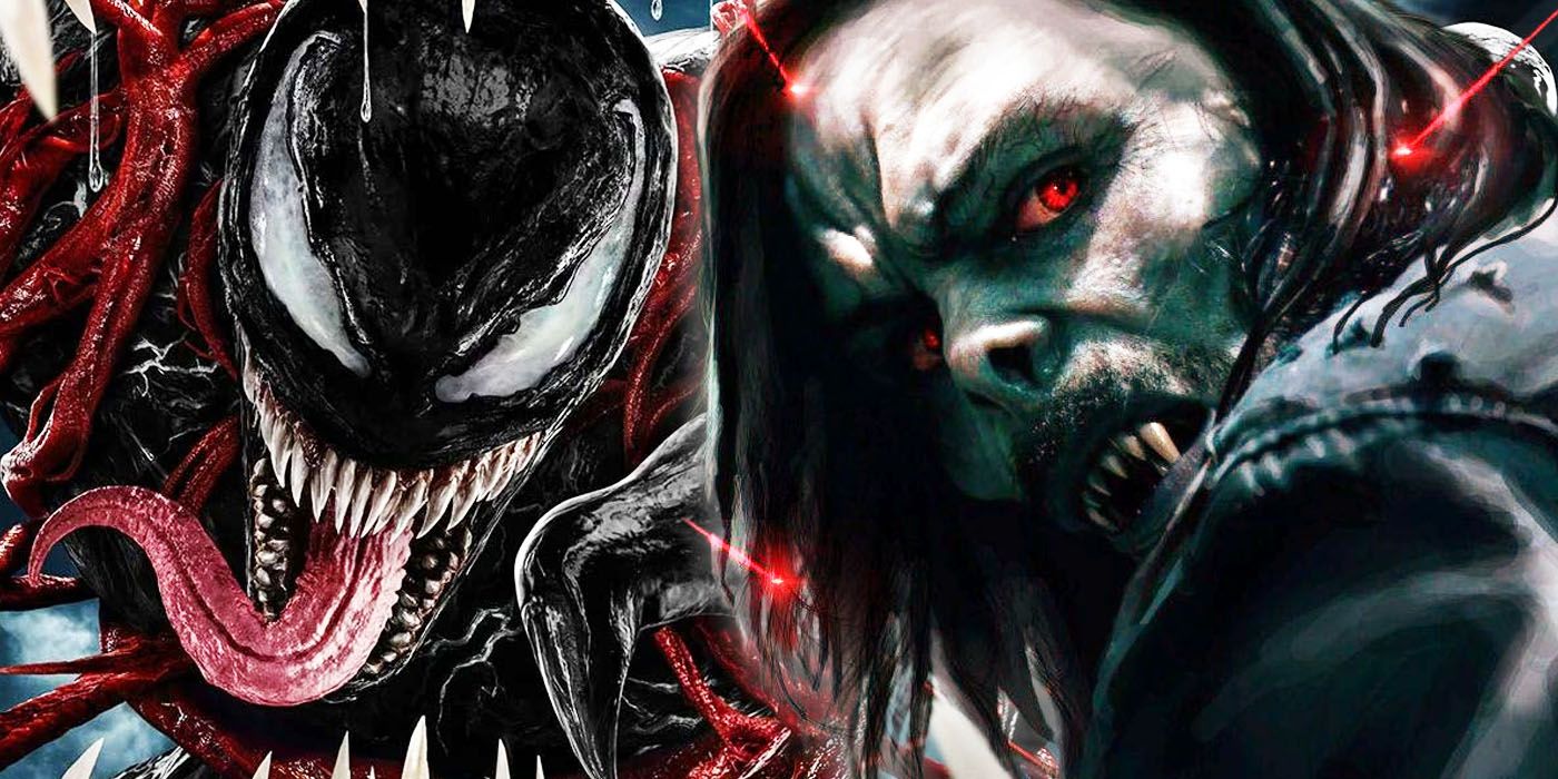 A side by side image of Sony's Venom and Morbius 