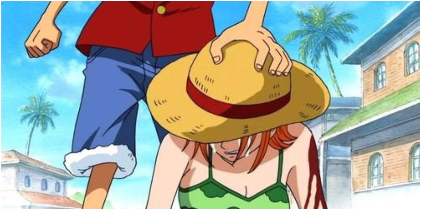Luffy dá seu chapéu para Nami
