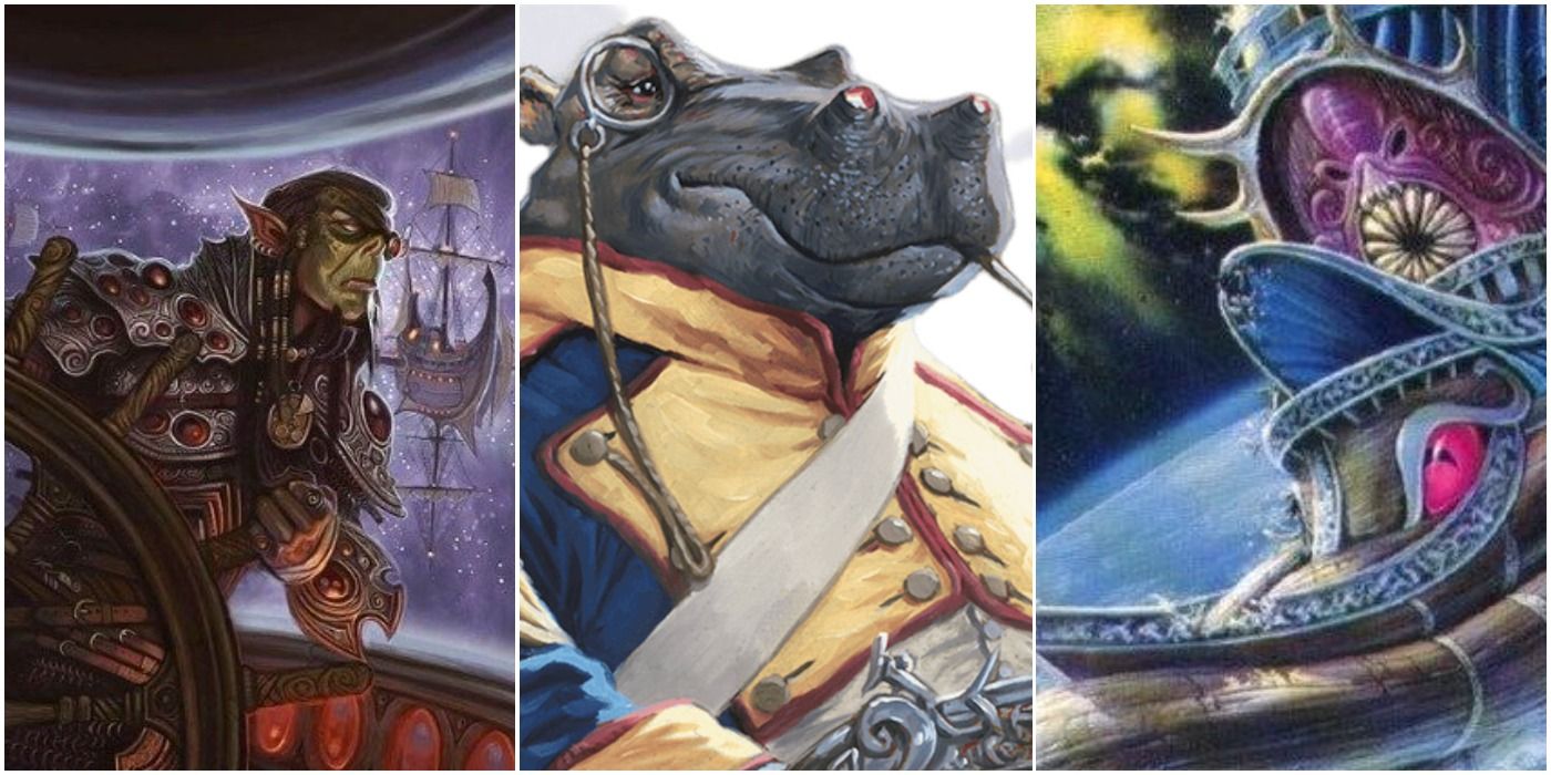 dnd spelljammer ships and a hippo person
