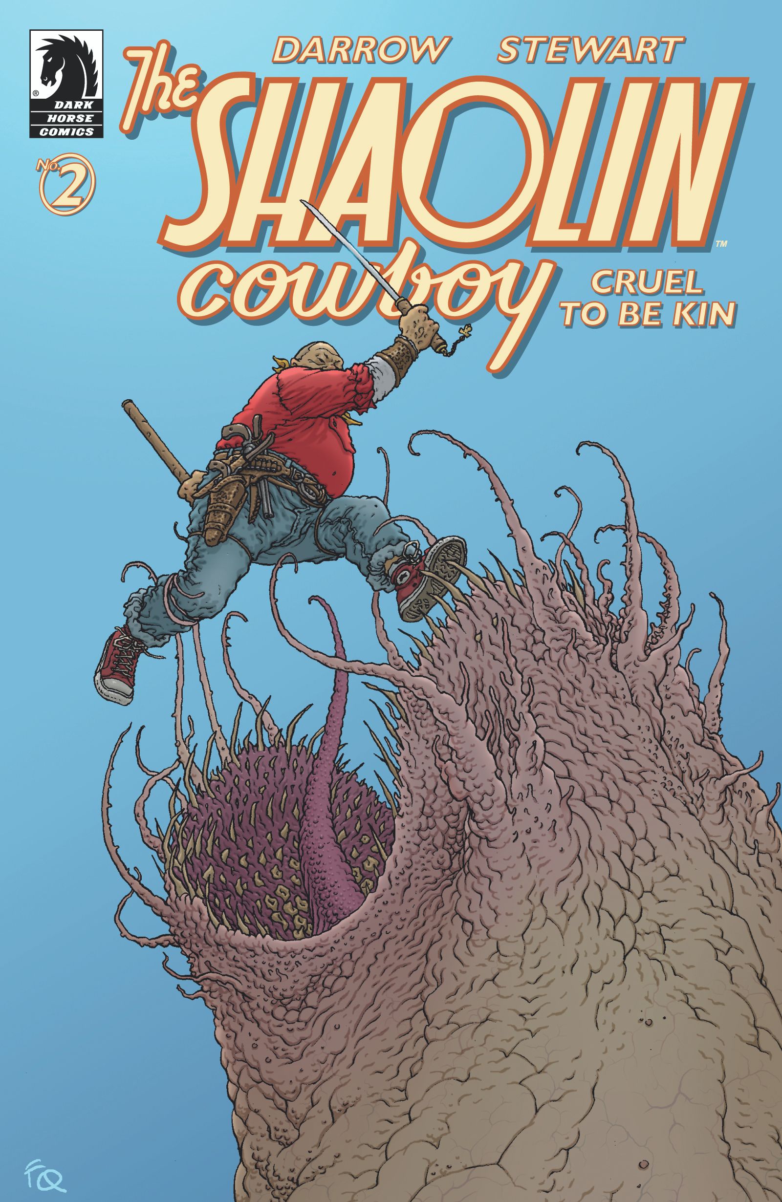 Frank Quitely's cover for Shaolin Cowboy: Cruel To Be Kin #2.