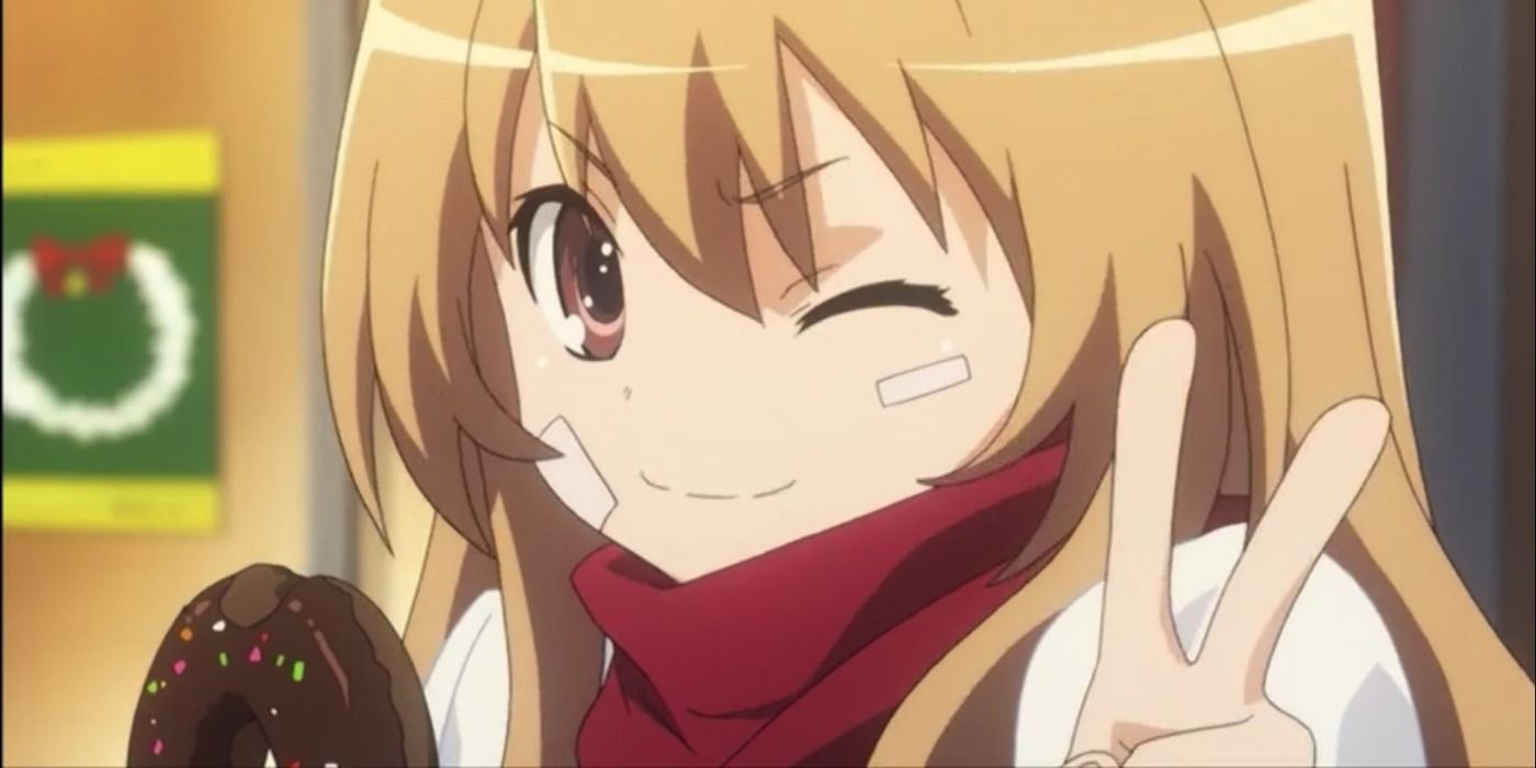 Taiga Aisaka smiles in Toradora!