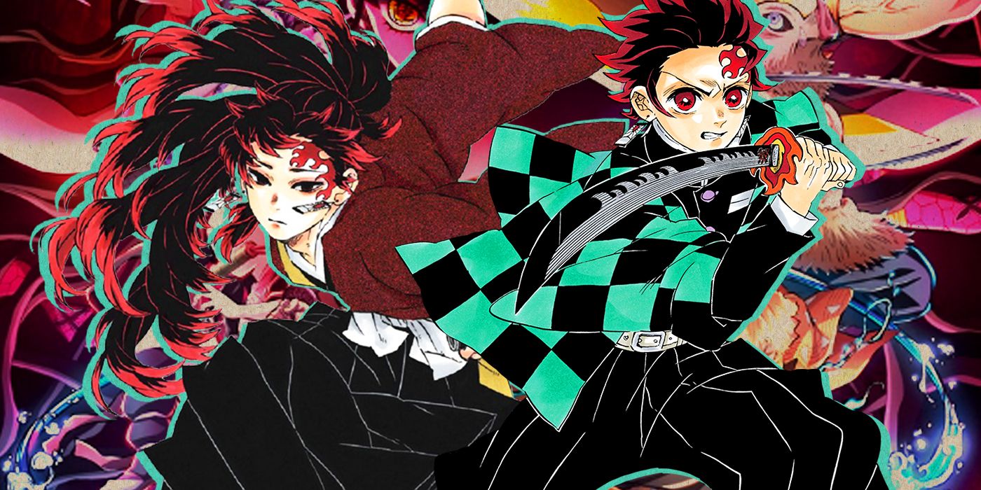 Yoriichi and Tanjiro standing side-by-side in fighting poses on Demon Slayer.
