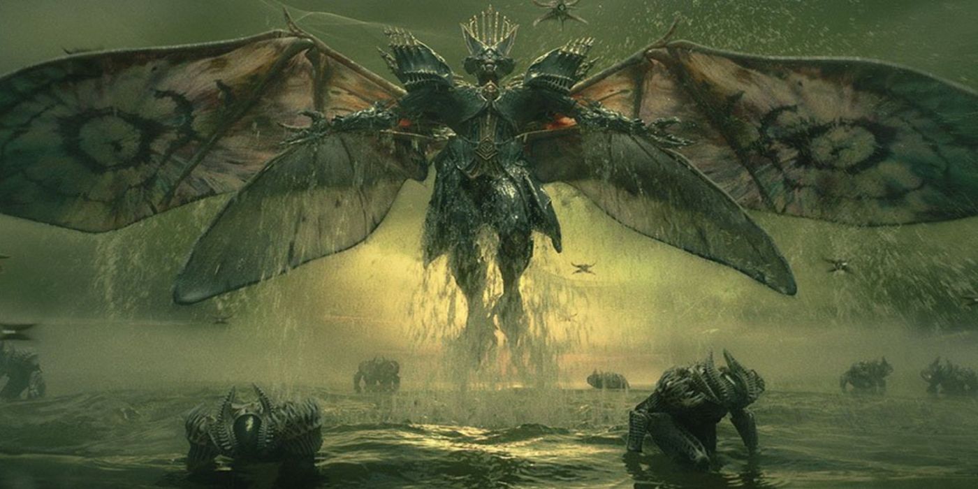 Destiny 2: Witch Queen Rising from the water with her Hive army