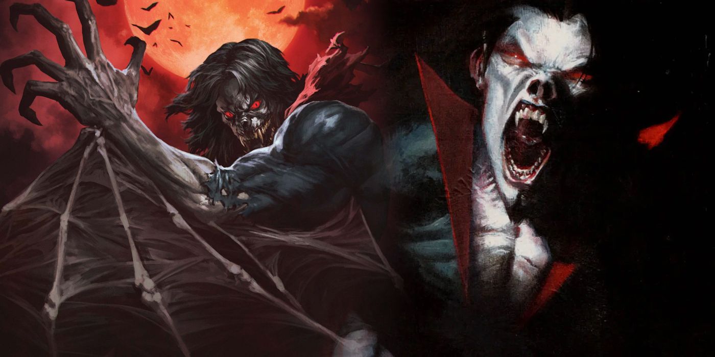 Morbius from the comics in his different vampiric forms