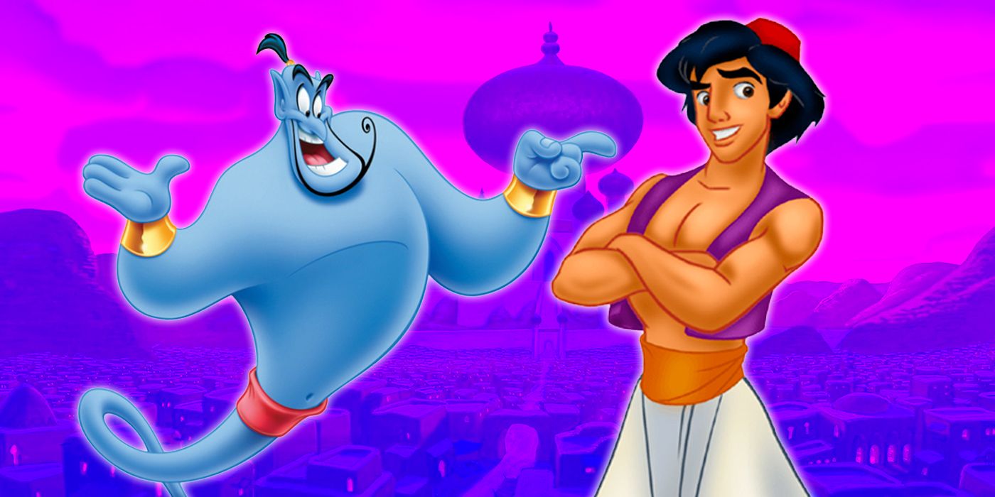 In Aladdin (1992), when Genie pulled 3 miles long wish list out