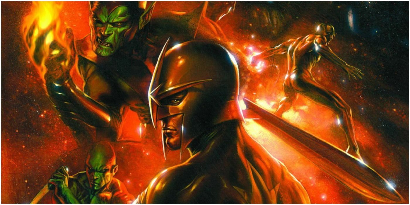 An image of Nova and the Super Skrull in Marvel Comics