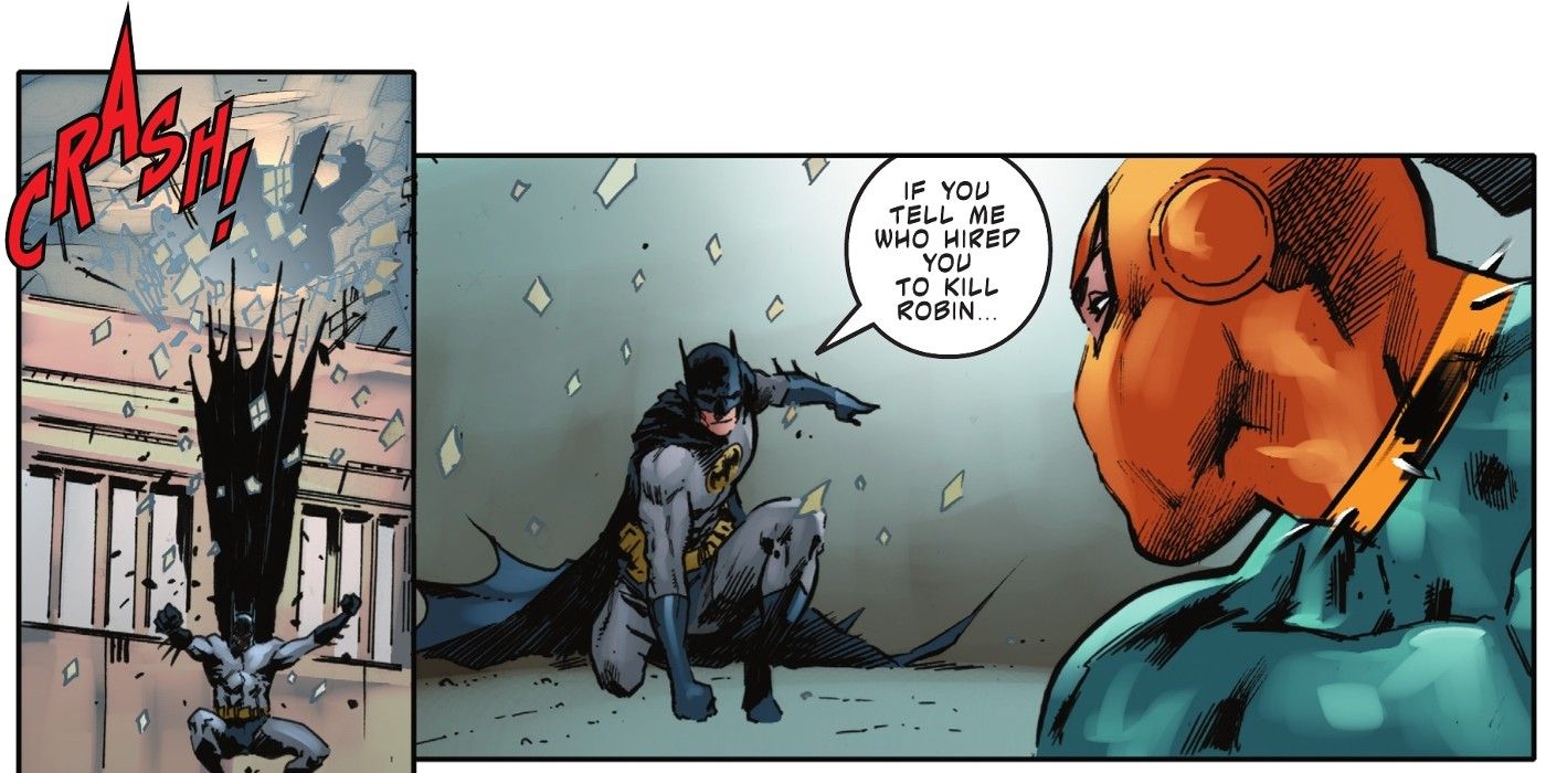 Batman meets Deathstroke for the first time