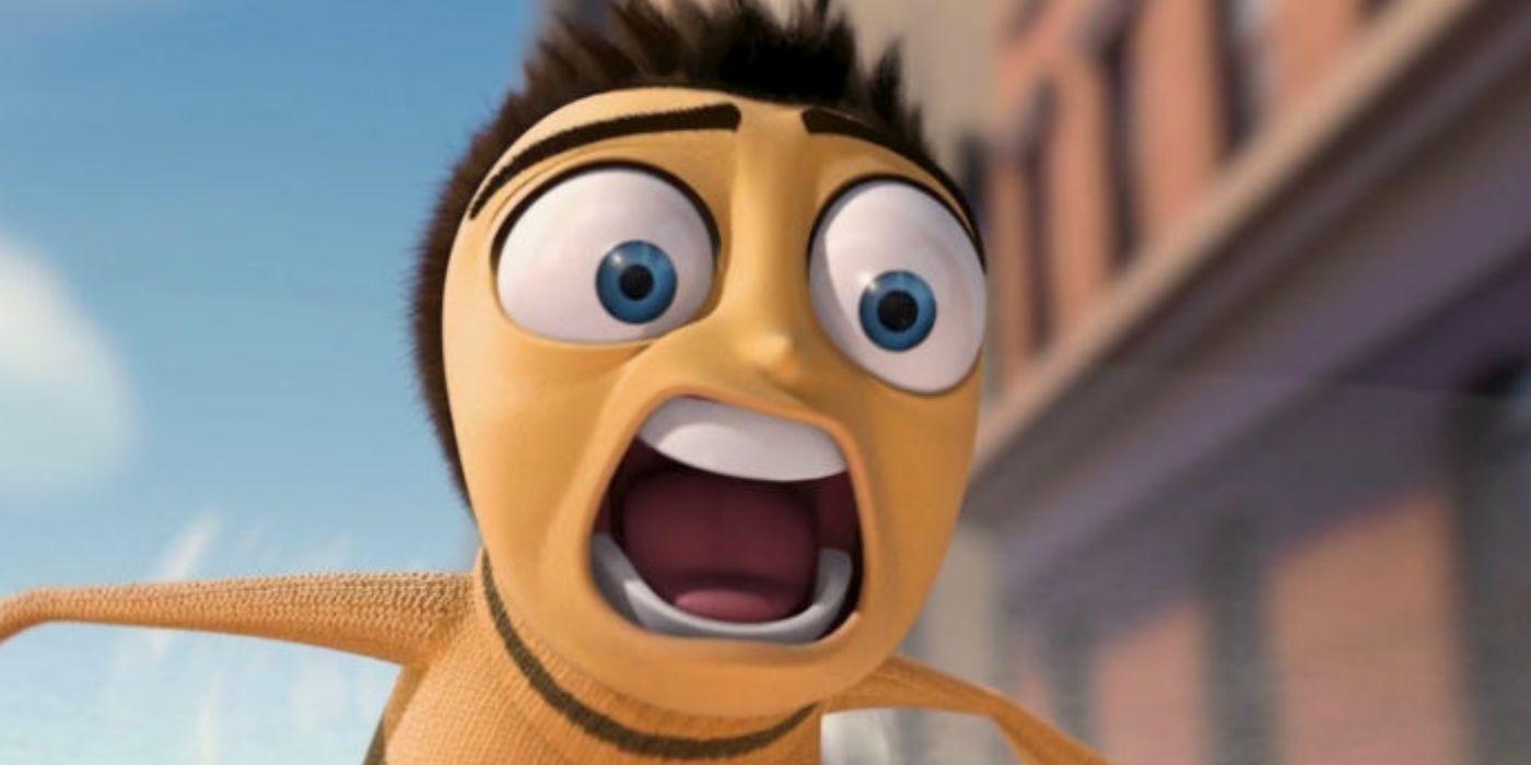 Bee Movie's Barry B Benson screaming and flying