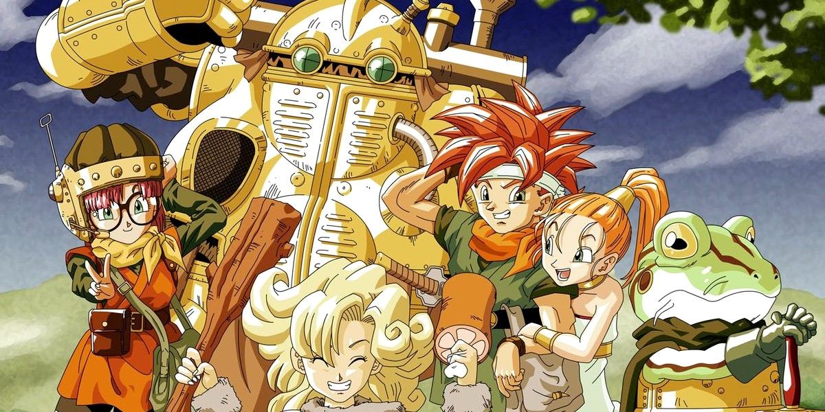 Arte oficial representando os personagens principais de Chrono Trigger.