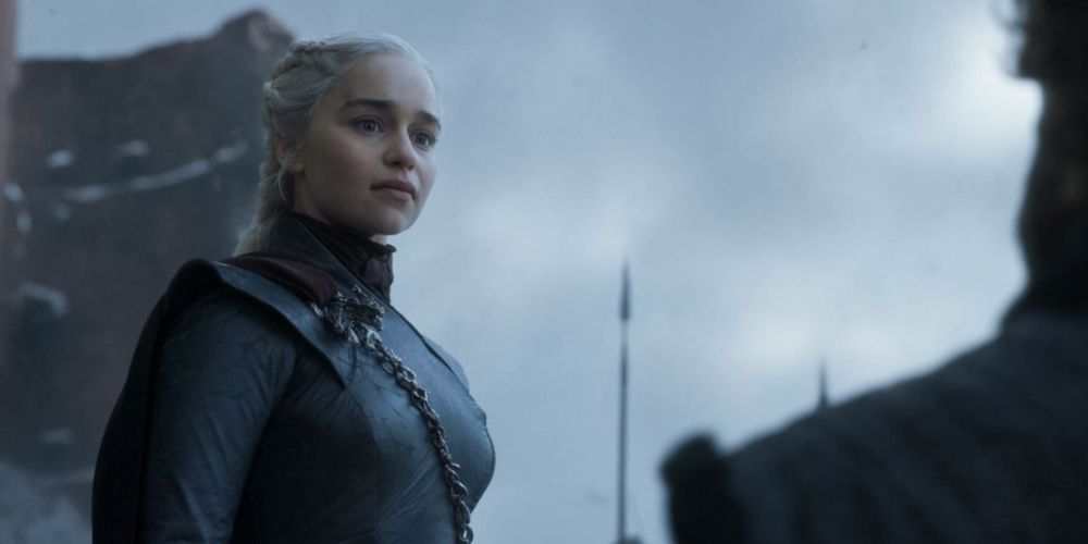 Daenerys Targaryen in the ruins of King's Landing in Game of Thrones