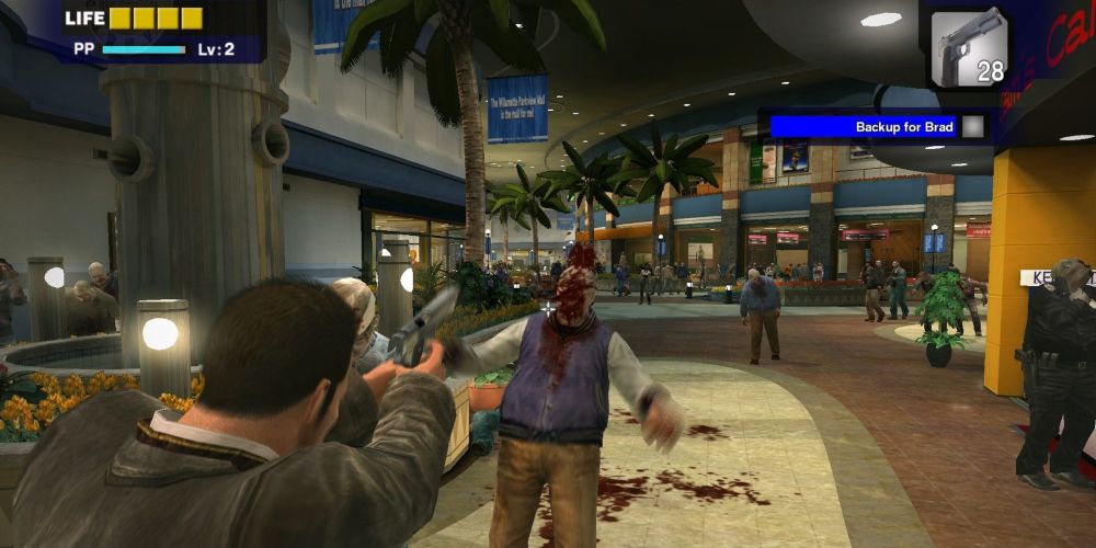 Frank West fighting zombies in Dead Rising Game