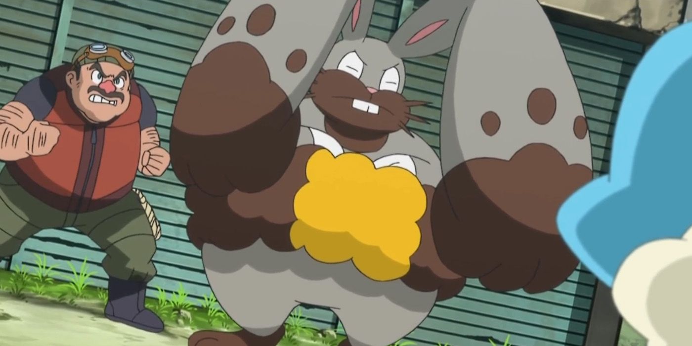 Diggersby ready to battle In Pokémon anime