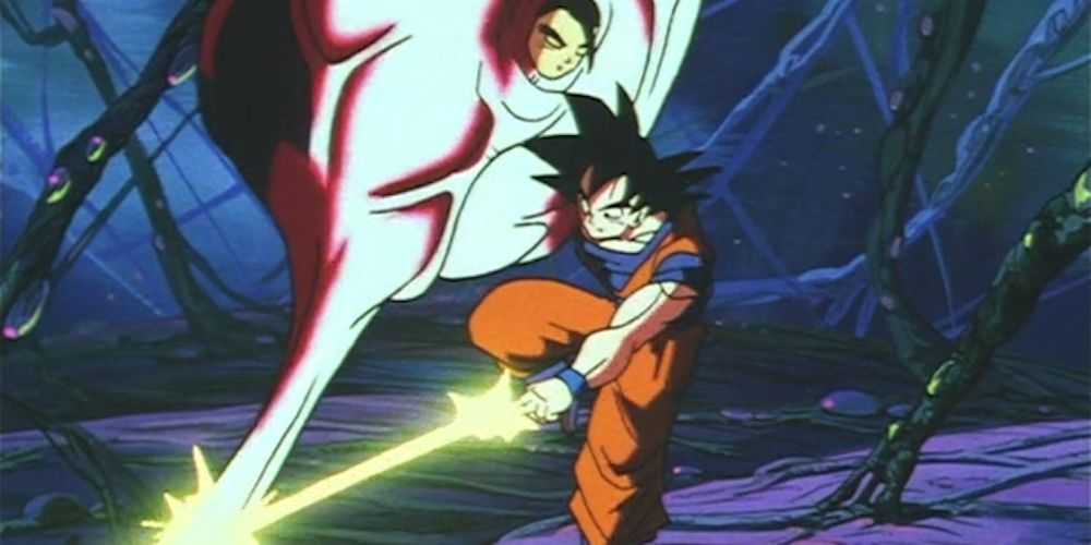 Goku retire Gohan de la capsule corporelle à l'intérieur de Majin Buu dans Dragon Ball