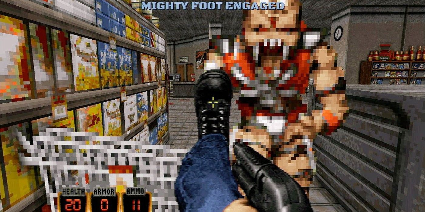 Duke Engages The Mighty Foot In Duke Nukem 3D