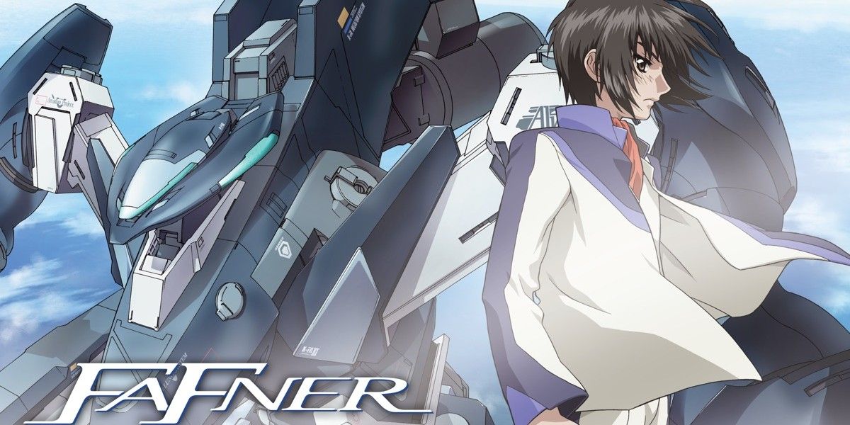 Kazuki Makabe from Fafner in the Azure, standing in front of his mecha.