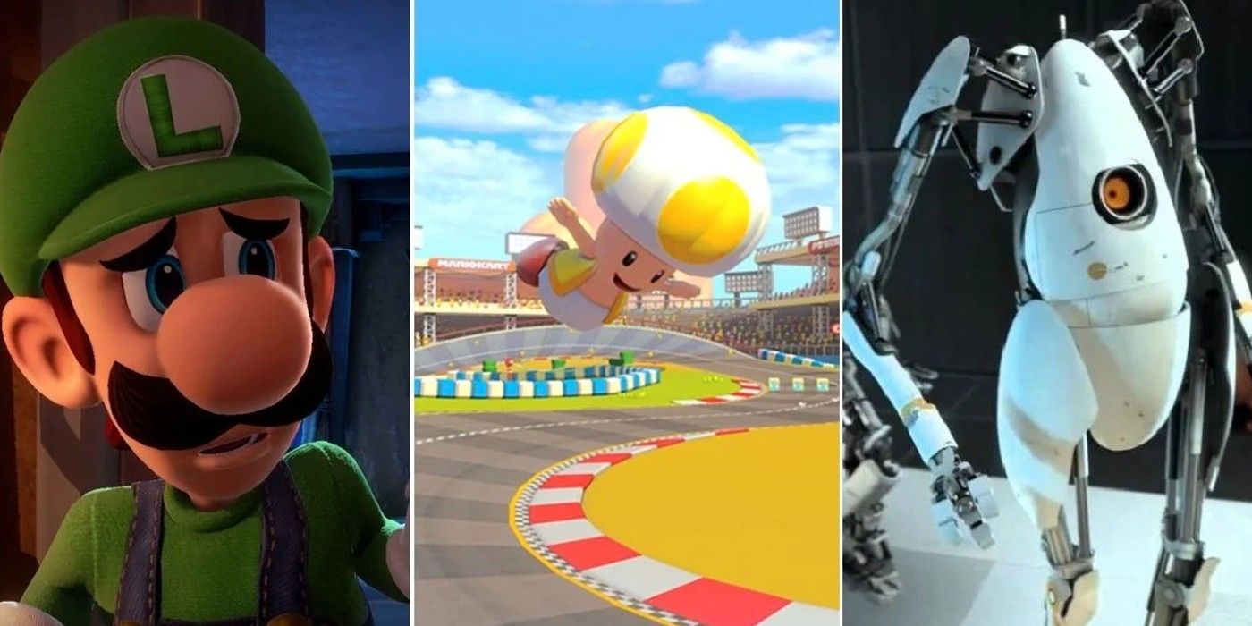 Luigi's Mansion, Mario Kart, and Portal 2 are family friendly games