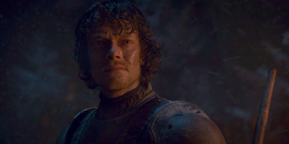 Theon Greyjoy defends Bran against the Night King