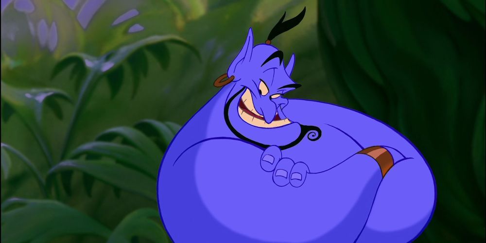 Genie crossing his arms smugly in Aladdin