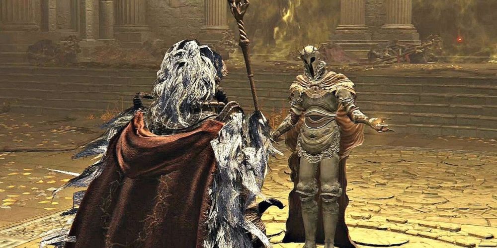 Sir Gideon Ofnir the All-Knowing's boss fight in Ash Capital in Elden Ring