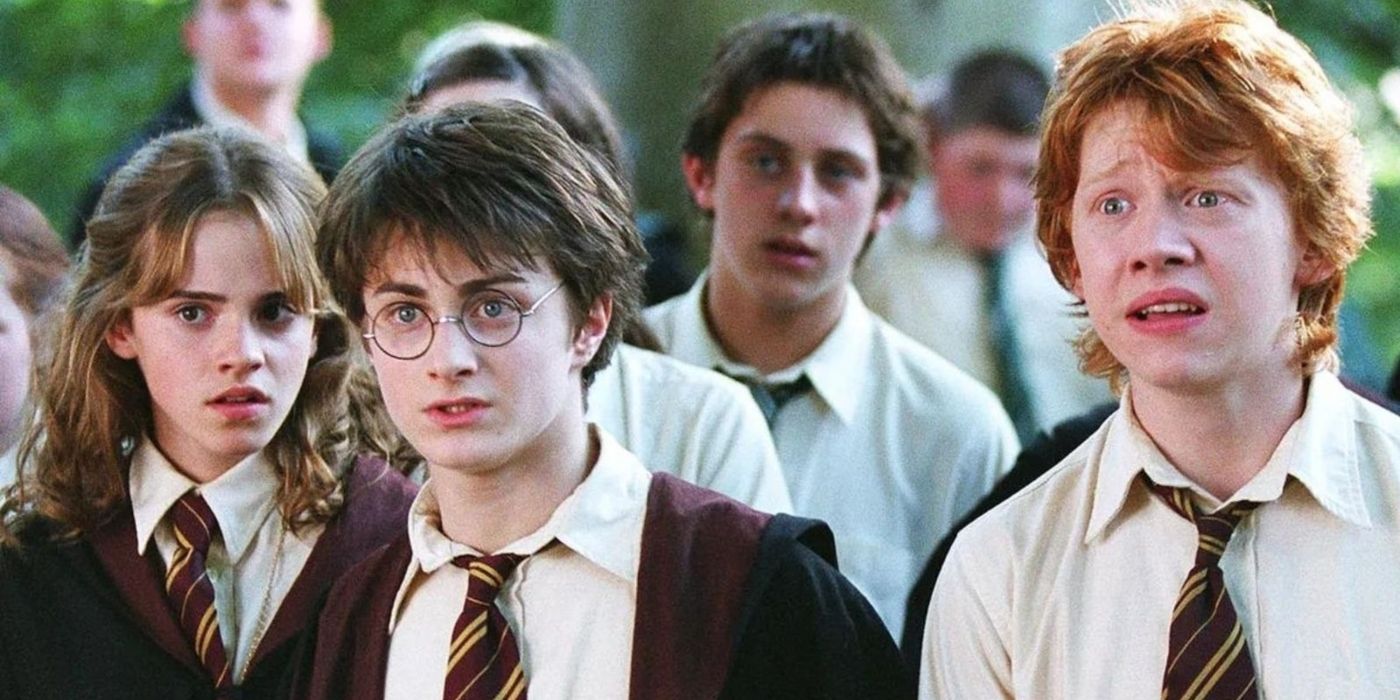 Hermione Granger, Harry Potter, and Ron Weasley in Prisoner of Azkaban