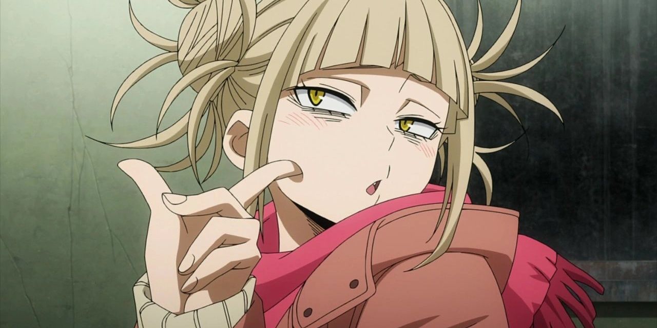 Himiko Toga looking curiously in My Hero Academia.